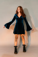 Velvet Hooded Mini Dress