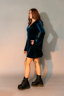 Velvet Hooded Mini Dress