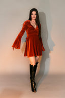 Velvet Hooded Mini Dress