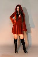 Velvet Hooded Mini Dress