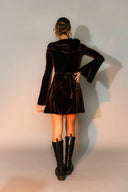 Velvet Hooded Mini Dress
