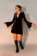 Velvet Hooded Mini Dress