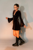 Velvet Hooded Mini Dress