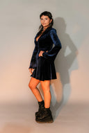 Velvet Hooded Mini Dress