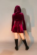 Velvet Hooded Mini Dress