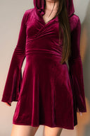 Velvet Hooded Mini Dress