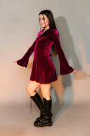 Velvet Hooded Mini Dress