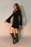 Velvet Hooded Mini Dress