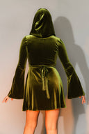 Velvet Hooded Mini Dress