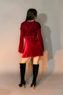 Velvet Hooded Mini Dress