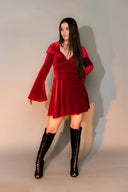 Velvet Hooded Mini Dress
