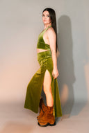 Velvet Split Skirt
