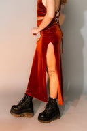 Velvet Split Skirt