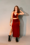 Velvet Split Skirt