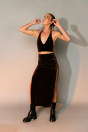 Velvet Split Skirt
