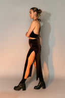 Velvet Split Skirt