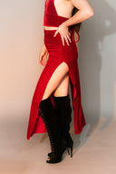 Velvet Split Skirt