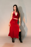 Velvet Split Skirt